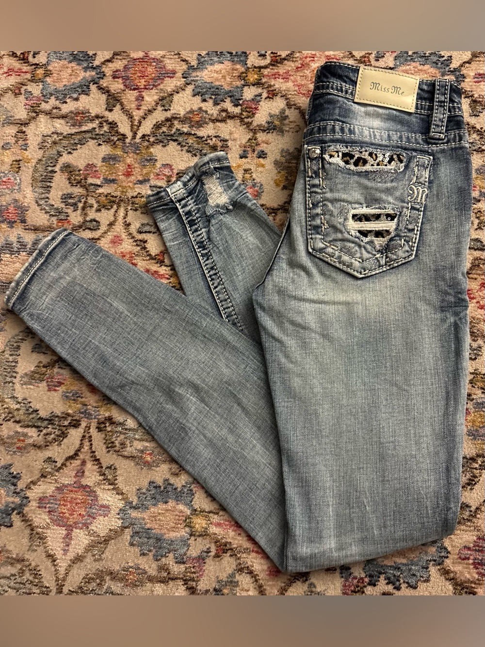 Miss Me Low-Rise Embellished Skinny Jeans